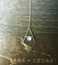 Load image into Gallery viewer, Rainbow Moonstone Brass Diamond