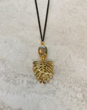 Load image into Gallery viewer, Textured Monstera Labradorite Necklace