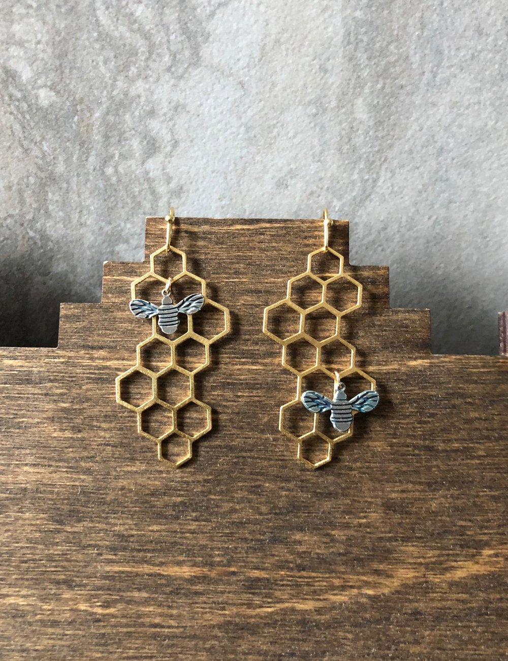 Honeybee Earrings (antique silver bee)
