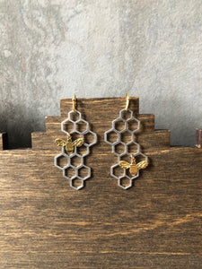 Honeybee Earrings (brass bee)