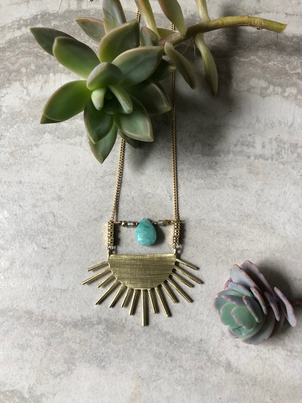 Amazonite Sun Necklace