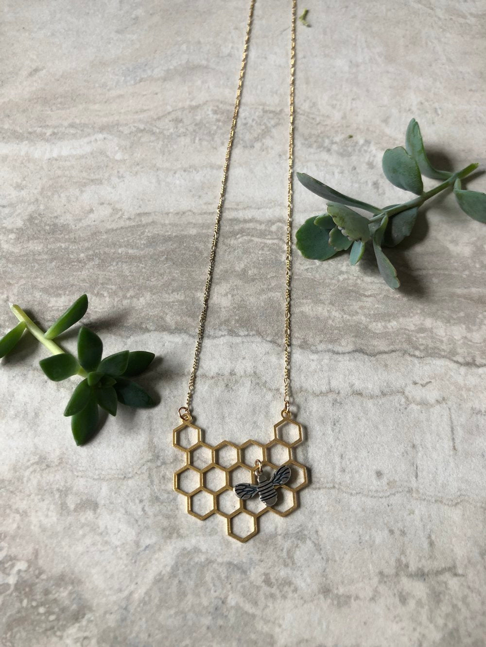 Honeybee Necklace (antique silver bee)