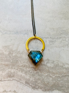 Labradorite Diamond Horseshoe