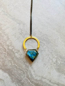 Labradorite Diamond Horseshoe