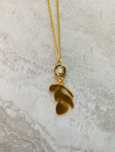 Labradorite Plant Necklace
