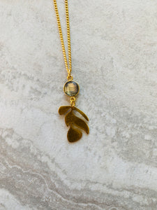 Labradorite Plant Necklace