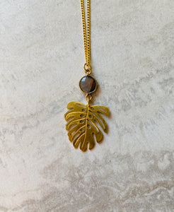 Monstera Labradorite Necklace