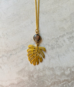 Monstera Labradorite Necklace