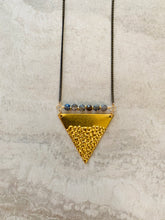 Load image into Gallery viewer, Beaded Brass Triangle Necklace
