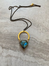 Load image into Gallery viewer, Labradorite Diamond Horseshoe
