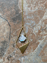 Load image into Gallery viewer, Rainbow Moonstone Brass Diamond
