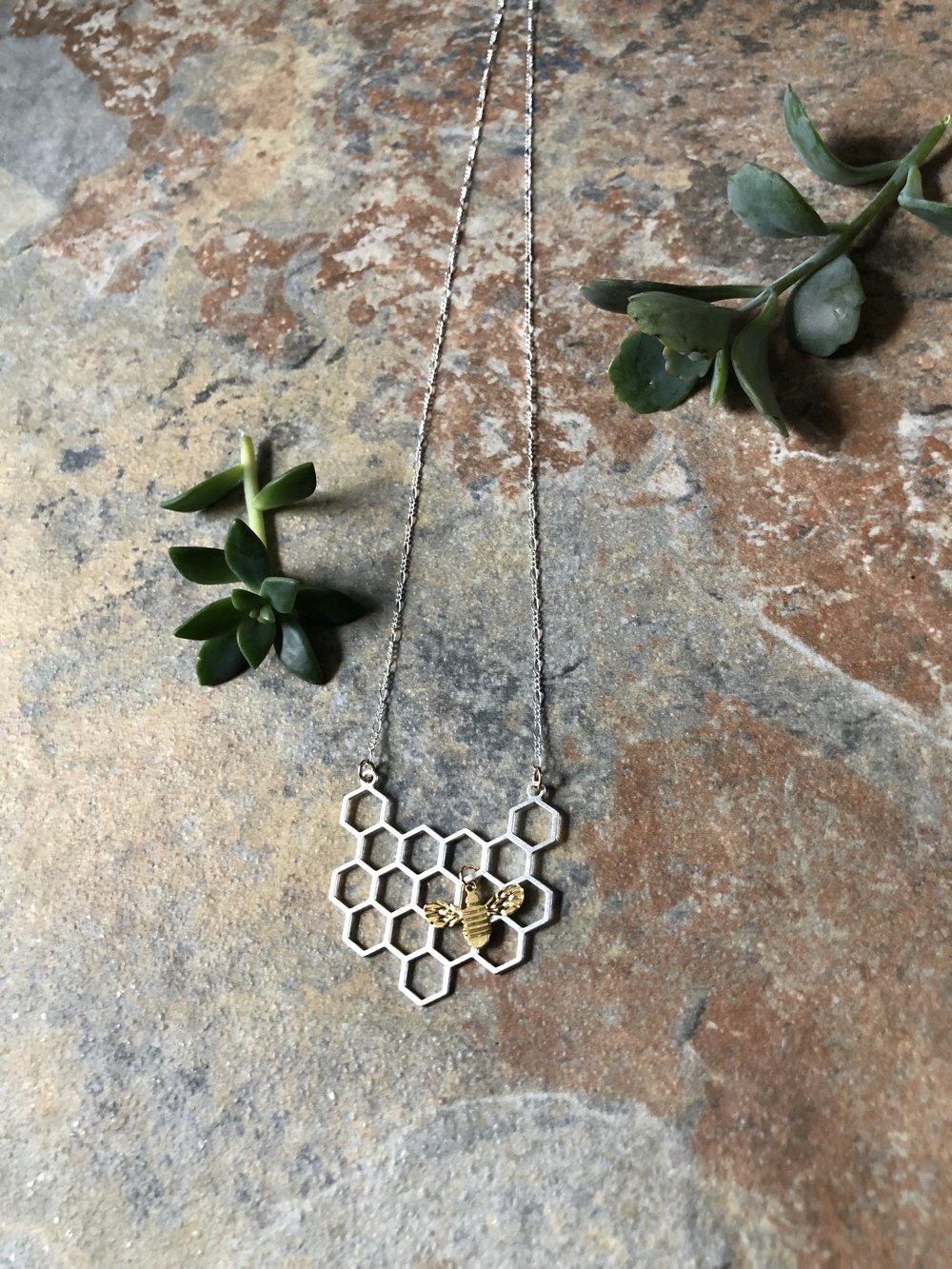 Honeybee Necklace (matte gold bee)