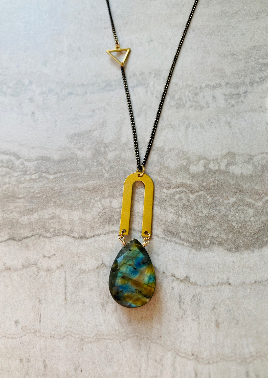 Labradorite Teardrop Loop