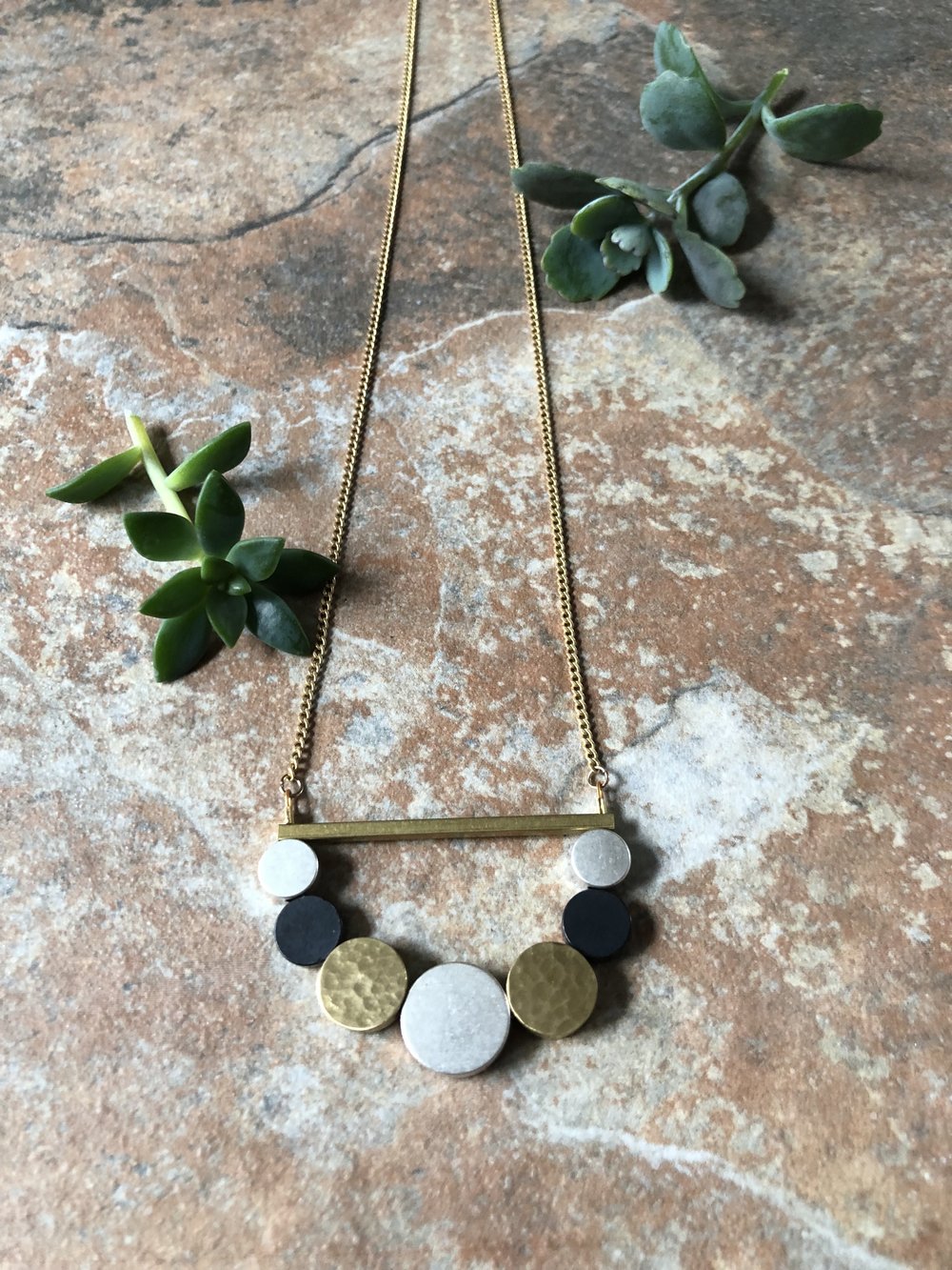 Mixed Metal Loop Necklace 2