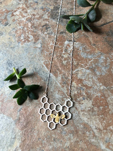 Honeybee Necklace (brass bee)